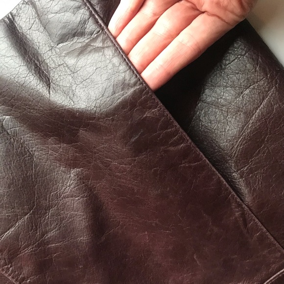 Guess Dark Brown Genuine Leather Jacket, Small - Picture 5 of 7